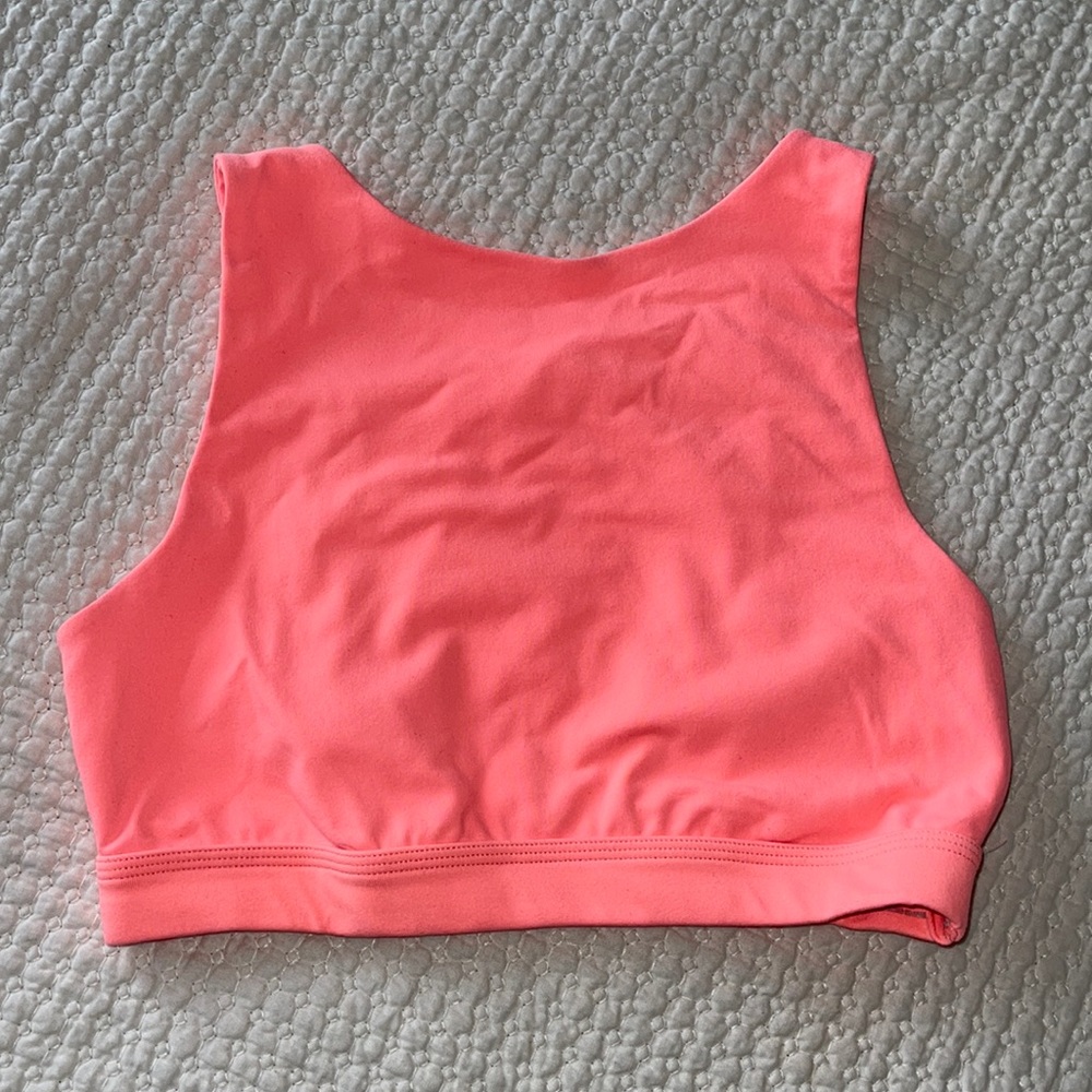 Aerie Sports Bra M Bright Coral Strappy Back